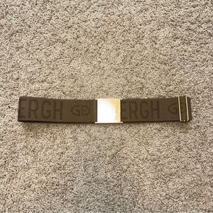 Goldbergh Ski Belt Logo Marmottes Tan Gold Metallic for Ski Pants, ski suit